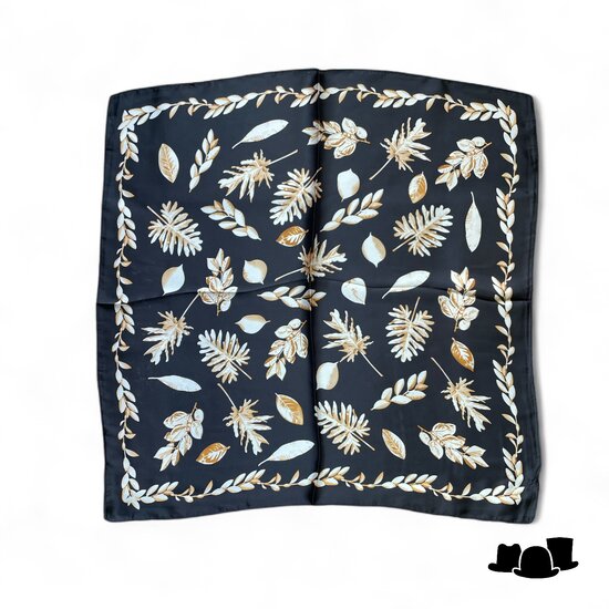 onkar neckerchief sjaal botanical black and beige