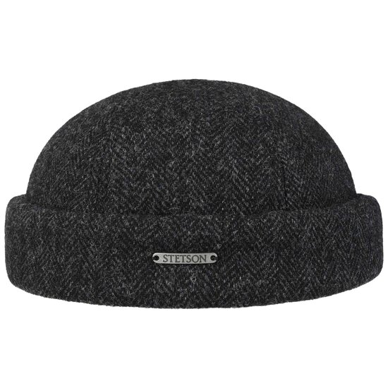 stetson docker wool herringbone dark grey