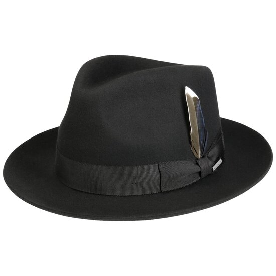 stetson fedora wool cashmere felt black