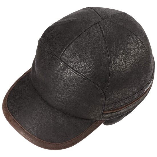 stetson baseball cap cowhide oorklep zwart