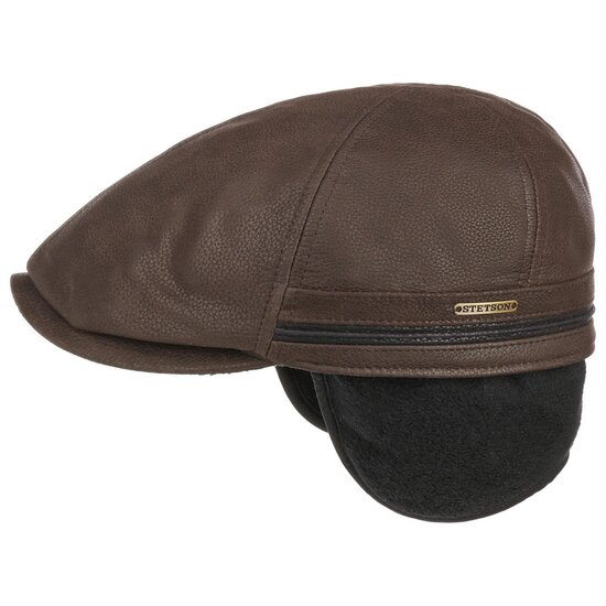 stetson ivy cap cowhide oorklep bruin