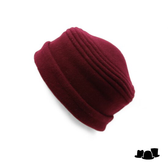 jos van dijck toque muts scheerwol bordeaux