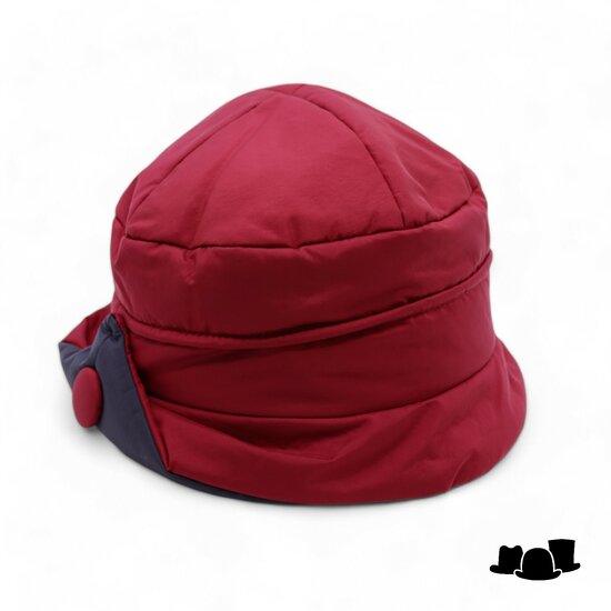 panizza cloche regenhoed knop 2 tone rood en antraciet