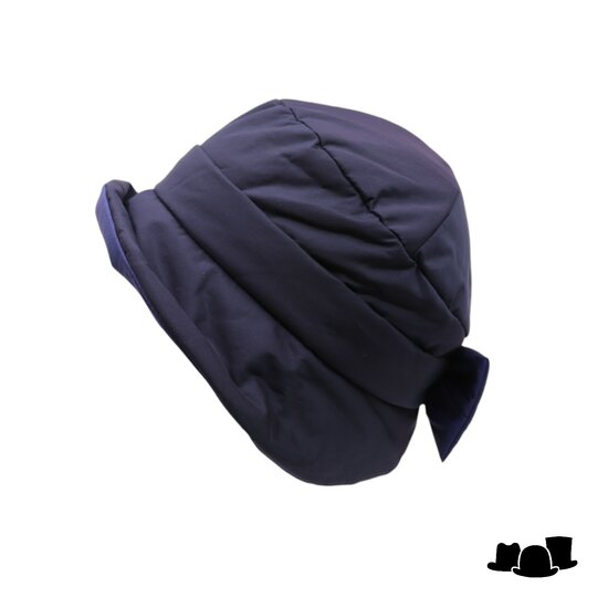 panizza cloche regenhoed strik antraciet en blauw