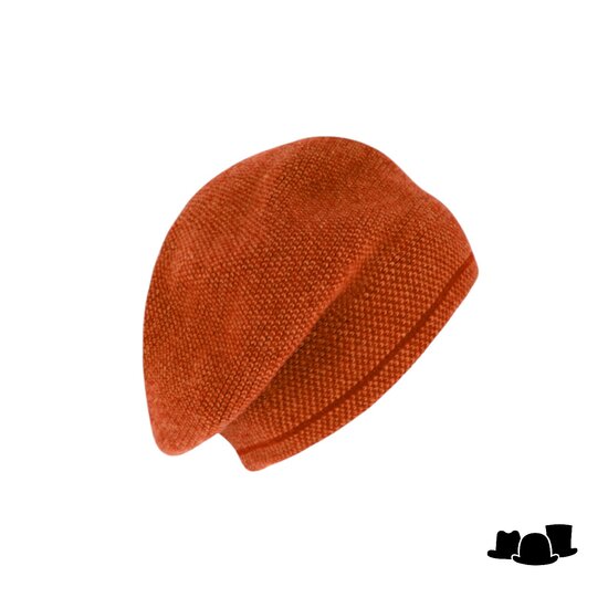 fiebig baret gebreid wolmix cinnamon