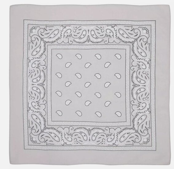 onkar bandana boeren zakdoek paisley lichtgrijs