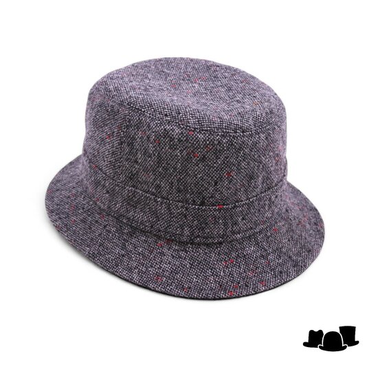 portaluri tweed bucket wol grijs spikkel 