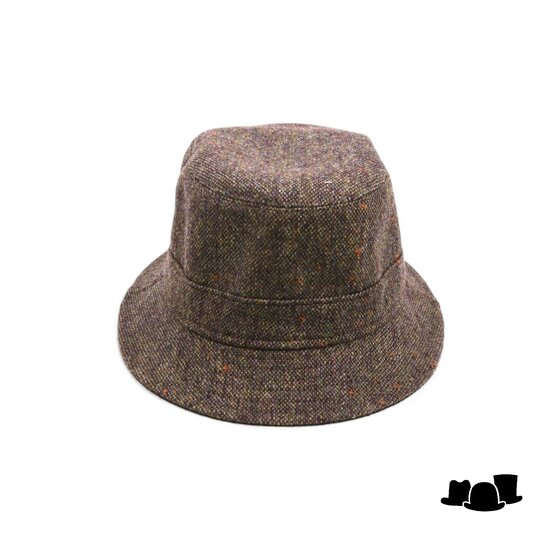 portaluri tweed bucket wol groen spikkel 