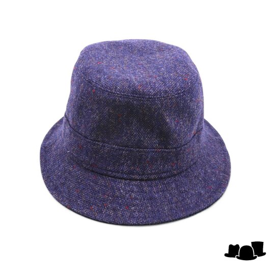 portaluri tweed bucket wol blauw spikkel 