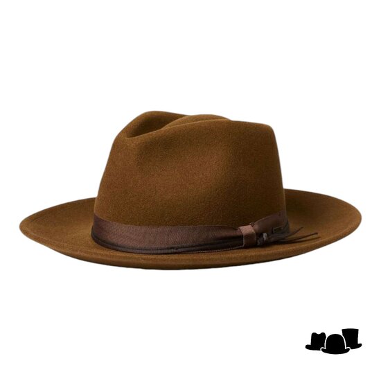 brixton fedora dayton convertible brim ranche woolfelt coffee brown