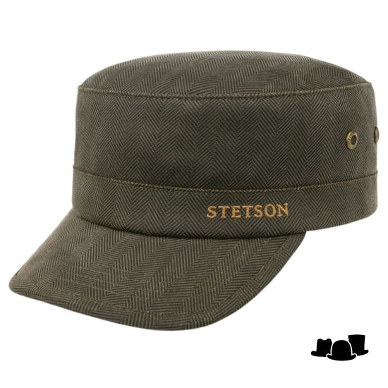 stetson army cap herringbone mud black