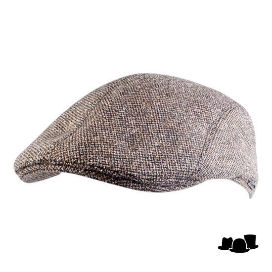 wigens ivy modern flat cap woolmix brown melange