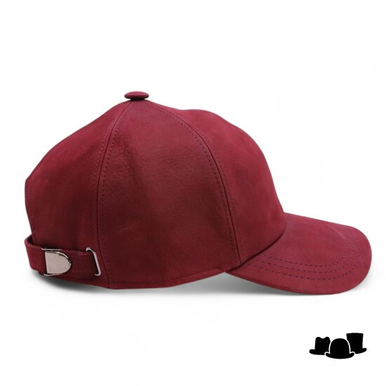 alfonso deste baseball cap nubuck leder burgundy