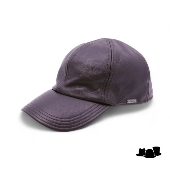 wigens baseball classic cap met oorklep leder dark brown