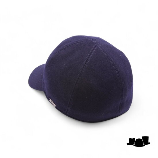 wigens baseball classic cap wol met oorklep navy