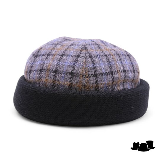 alfonso deste docker wol tartan grijs en donkerblauw