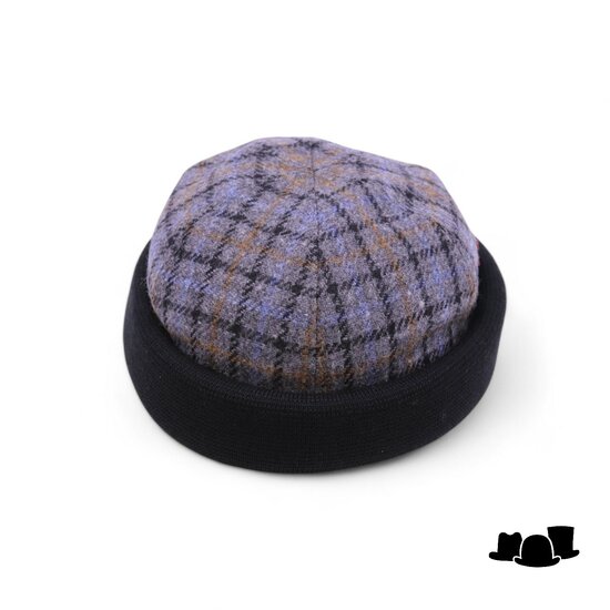 alfonso deste docker wol tartan grijs en donkerblauw