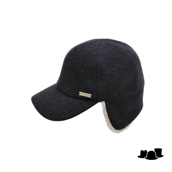 seeberger baseball cap winter oorkleppen borg black