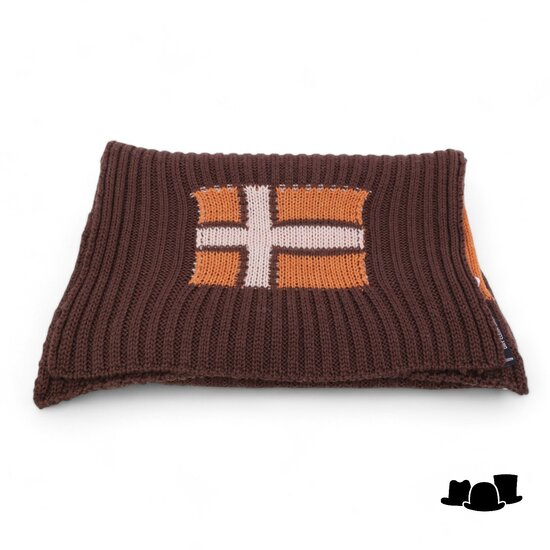 merino knitted sjaal noorse vlag merino wolmix bruin