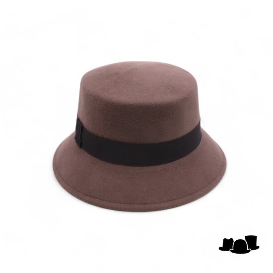 jos van dijck cloche bucket gitty haarvilt taupe