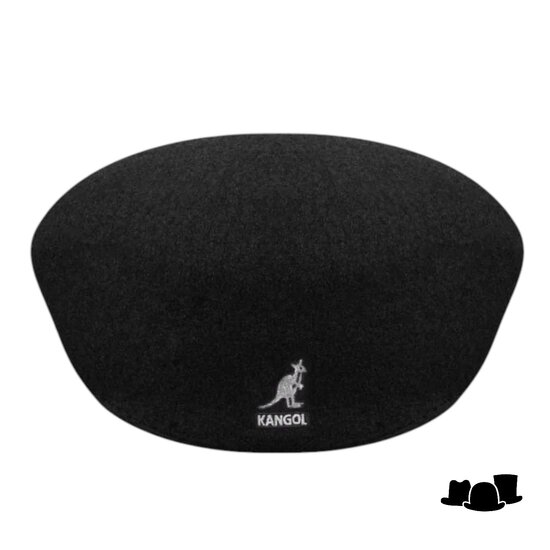 kangol flatcap 504 wool black