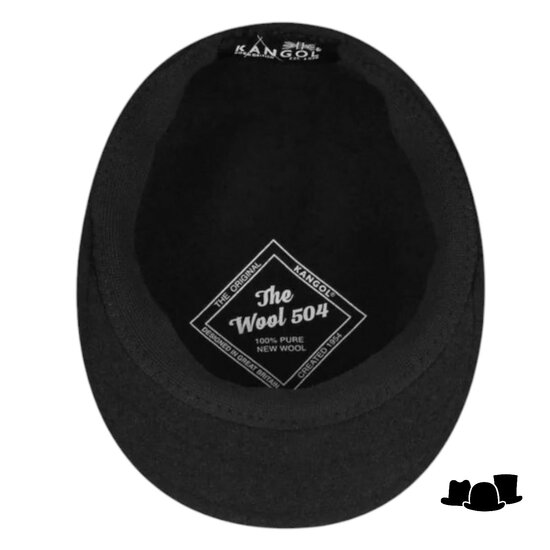 kangol flatcap 504 wool black