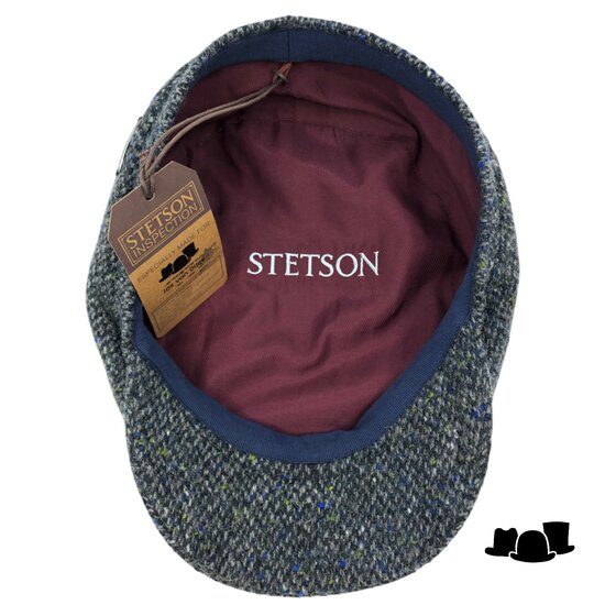 stetson driver cap bespoke harris tweed north atlantic blue