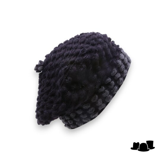 panizza knitted baret relief black and grey