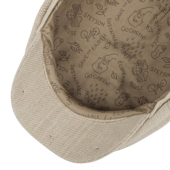 stetson hatteras newsboy cap heavy twill sustainable linnen mix 