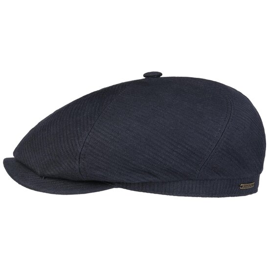 stetson newsboy cap brooklyn linnen structure dark navy