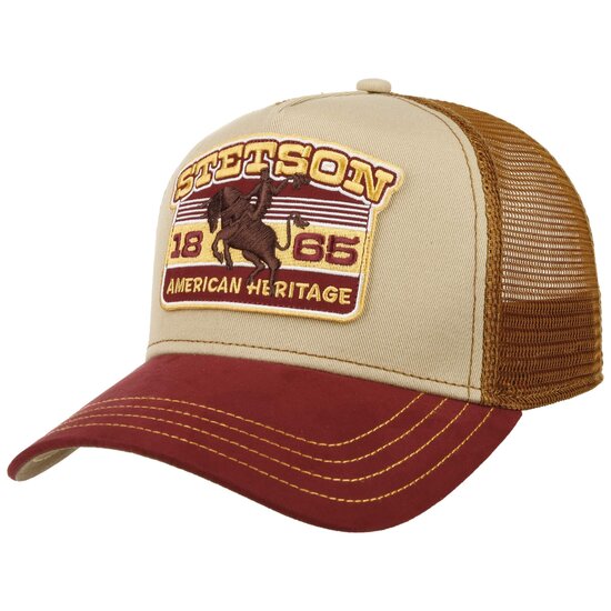 stetson trucker cap rodeo bordeaux tan