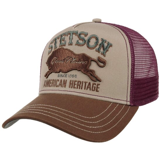 stetson trucker cap the plains brown burgundy