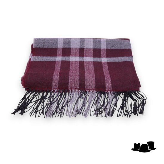 panizza sjaal tartan bordeaux grey