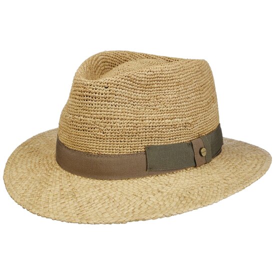 stetson traveller raffia crochet rollable toasted