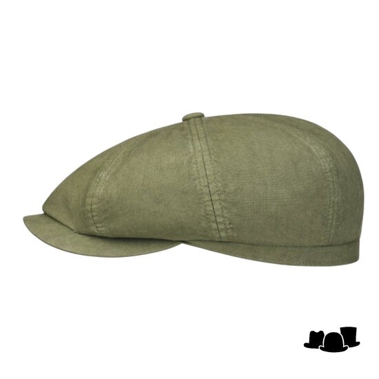 stetson hatteras newsboy cap delave organic cotton khaki olive