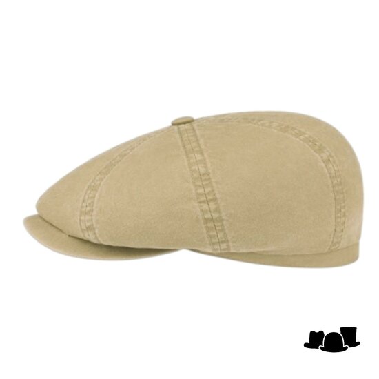 stetson hatteras newsboy cap delave organic cotton sand