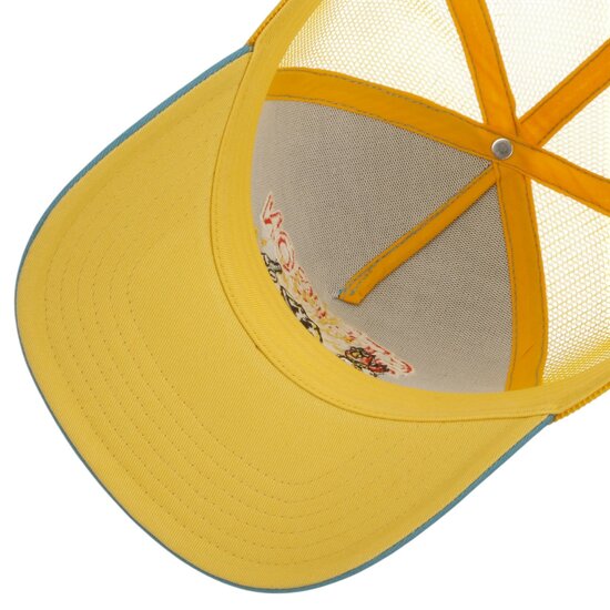 stetson trucker cap walking the sun grey yellow