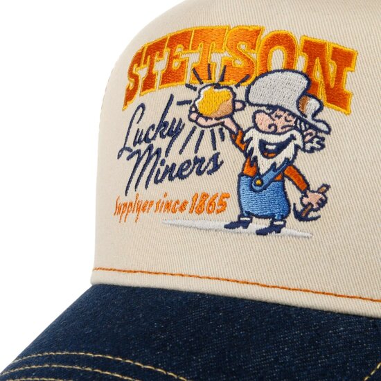 stetson trucker cap lucky miners denim yellow