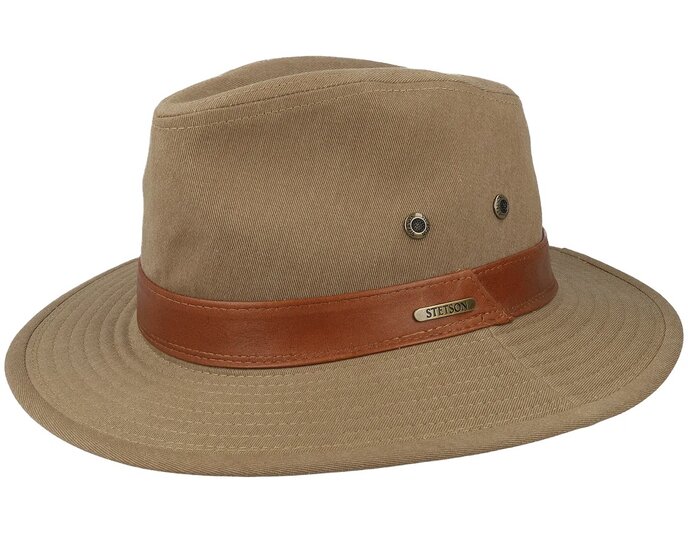 stetson traveller outdoorhoed katoen olijfgroen