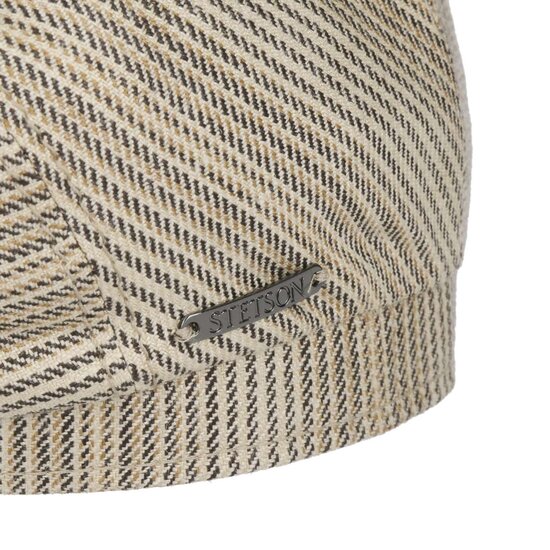 stetson driver ivy cap silk linen mix light brown stripe