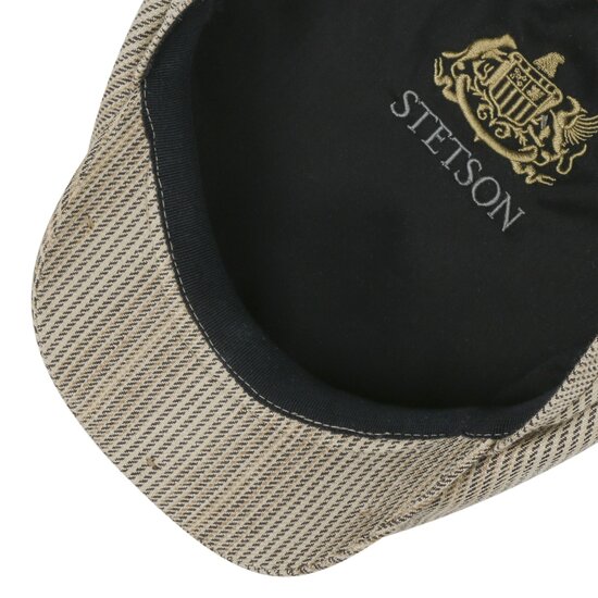 stetson driver ivy cap silk linen mix light brown stripe