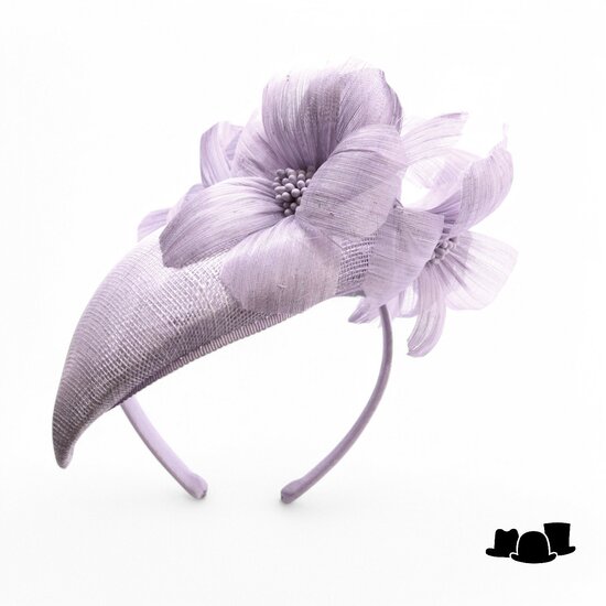 maddox fascinator 168 dopje met bloemen sinamay en buntal wisteria