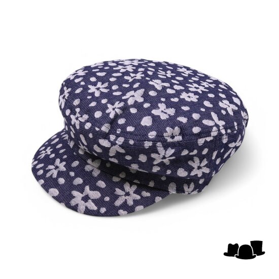 seeberger schipperspet katoenmix indigo flowers