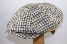 Wig&eacute;ns Newsboy Classic Cap Wool Houndstooth Blue Taupe