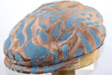 Kamy Hat Flatcap Animalprint Bruin Blauw