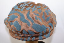 Kamy Hat Flatcap Animalprint Bruin Blauw