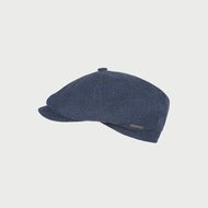 Hatland Vito Newsboy Cap Cotton-Linen NAVY