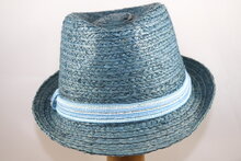 Seeberger Crochet Raffia Trilby JEANS BLUE