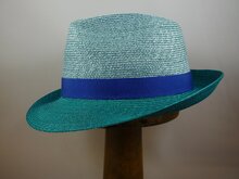 Marzi trilby bandstro 2tone mint turqoise