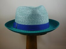 Marzi trilby bandstro 2tone mint turqoise